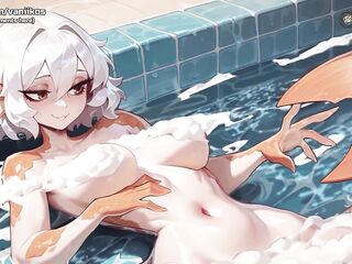 Large Breasts Manga Mermaid Teen With A Consummate Body Masturbates Her Taut Juicy Snatch In A Public Pool - Hotel Tales (Steam Game)