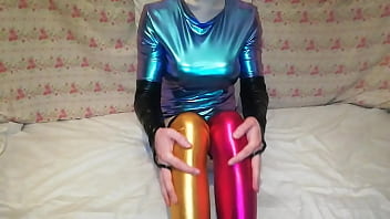 sissy tranny femboy crossdresser foot worship hands free cum on feet with vibrator