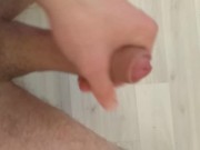 My morning uncut boner. I masturbate until my stepmother sees me