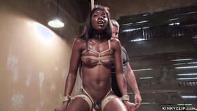 ”Ebony trainee rough ravaged by gimp”