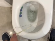 pissing like crazy on public bath