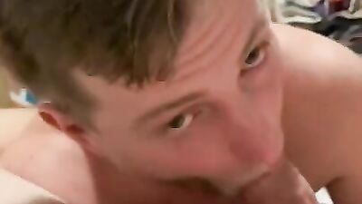 Cock hungey bloke gives mate a bj in this homemade close-up footage