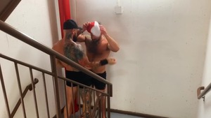 Pup & Tank suck Their Loads In A Staircase - ass Scene