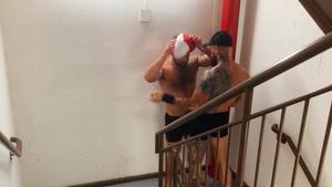 Pup & Tank suck Their Loads In A Staircase - ass Scene