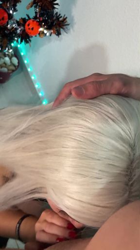 Wishing Spell: Blonde Witch Mesmerizes With Her Halloween Deep Blowjob   Clip 1