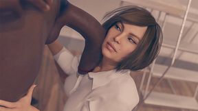 Busty female boss fucks her big dicked black employee in the copy room - comics