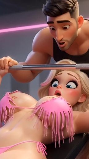 Topless Blonde Gym Slut Obedient Workout Training   Clip 1