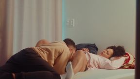 pov - ebony coworker had intense squirt orgasm on hotel room - max boss