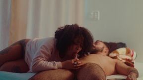 pov - ebony coworker had intense squirt orgasm on hotel room - max boss