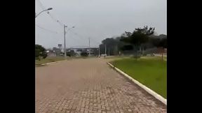 Cb Twister passando a xibata na Tenere 250