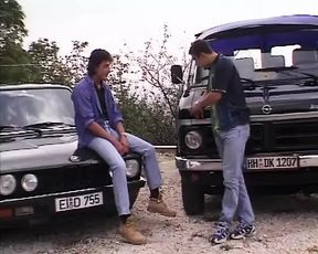 Threesome! Two Beautiful Young Women Get Fucked Outdoors by a Guy and Suck His Balls Empty.