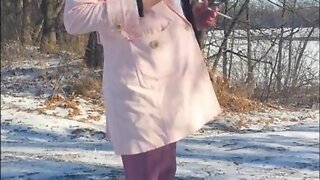 Tammy CD sexy smoking in a public park