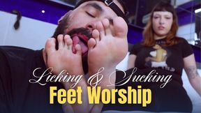 Miss Bimby Foot Worship with Jhonn (720 - EN sub) White French Toenails - Sock Smelling - Sneaker Fetish