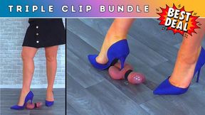 Goddess Amber - Stomping Your Cock & Balls Under My Blue Suede Shoes (D10) - Triple Bundle 1 - Cock & Balls Trampling