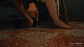 POV - Dirty Foot Cleaning