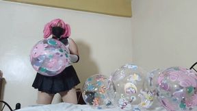 Kecha tries to sit pop your bobo balloons
