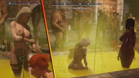 Unreal Engine 5 fantasy unfolds in sandbox paradise with Unreal bathhouse vixen, V12