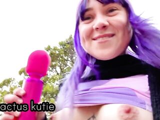 sneaky outdoor orgasm while smokin' a joint