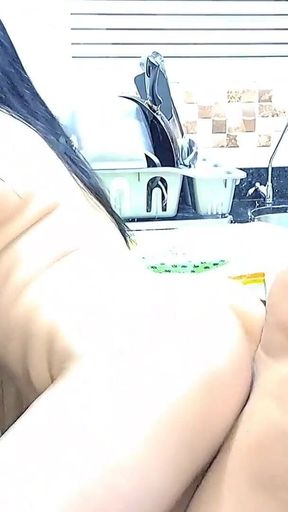 I'm Horny and I Surprise My Stepmother in the Kitchen so She Can Give Me a Nice Blowjob