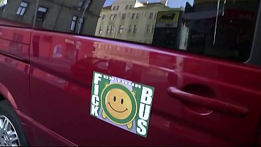 THE FUCK BUS - HORNY BABE GETS TWO GUYS IN THE BUS TO FUCK HER