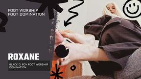 Roxane black gi foot worship domination