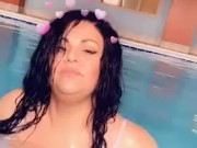 Hotel indoor pool flashing titties with my bestfriend!
