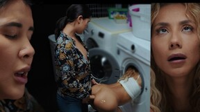 Real Life Futanari - Veronica Leal stack in washing machine and Lady Dee fuck her ass