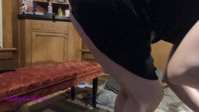 Daphne strips in her dressing room no panties tease panties pull down