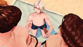 couple of bears fucked hard in the tight ass of a femboy (sims porn + sfm + anime hentai)
