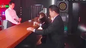 Horny milf has fun in the bar as she fucks hunk dude