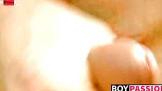 Skinny teen Seth sucks on rock hard cock from tattooed buddy