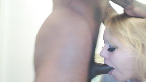 ”Nice Becky Gagging On big black cock Before Guzzling Cum”