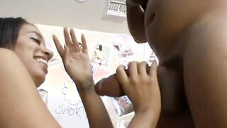 Skinny Teens with natural jugs and the huge african penis during ebony