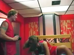 Pretty next-door girl's ass stretched by old man on bed