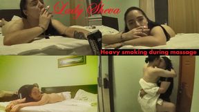 Lady Sheva - heavy smoking during massage, jealousy action