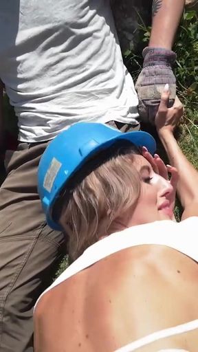 Powerful moment from &quot;HUNT4K. Sexy Fanta Sie fucks with old Hunter for her annual salary in public&quot;