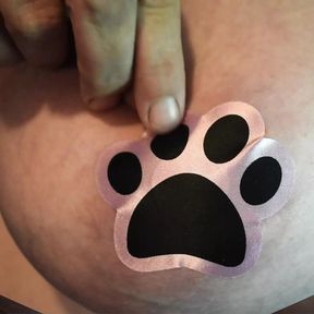 POV Puppy Paw Pasties on DDD Titties for You to Cum On!!