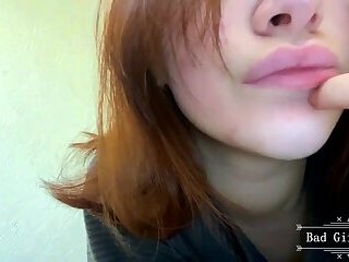 Skinny petite redhead web solo teen teasing