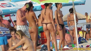 Hot topless teens at the beach