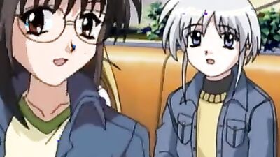 Watch this anime babe with massive boobs get naughty in solo action