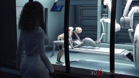 Hot sex! Sci-fi android fucks hard an alien in the surgery room in the space station