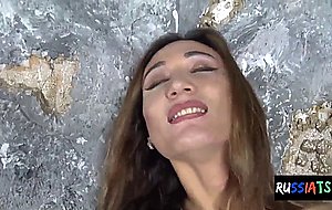 Busty russian tgirl having solo anal play