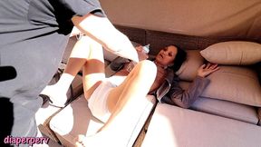 asian jazmine cruz diapered and learns to enjoy diapers