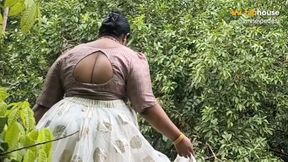 Chubby Girl in White Skirts and Pink to Getting Completely Naked and Walking Nude Outdoor