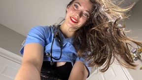 Nurse Demonstrates Rectal Exam on Herself to Calm Your Nerves 4K