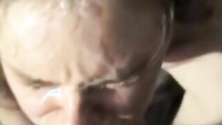 Cute girl sucks and licks balls and earns huge facial reward