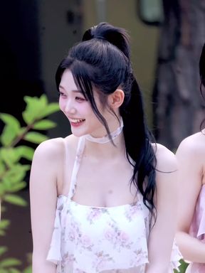 Korean K-pop fan shows off her perky boobs