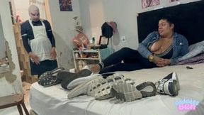 First day of my new maid (Cleaning shoes) — Goddess Beh #1080HD