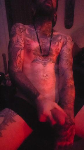 Hott Tattooed Guy Making Himself Cum for the Camera