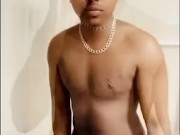 Post Op blacked Trans FTM Femboy shows off new body & shakes Big Ass in BBC striptease in Shower gay